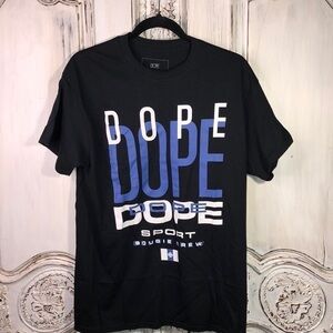 Men’s NWT DOPE Replay Tee Black/Blue Size Medium